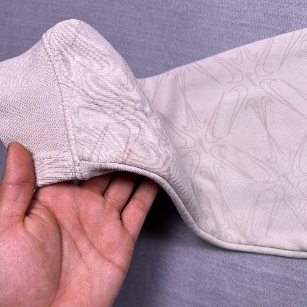 Nike Mens Beige All Over Print Swoosh Casual Wear Pullover Hoodie‎ Size 3XL - Picture 9 of 11